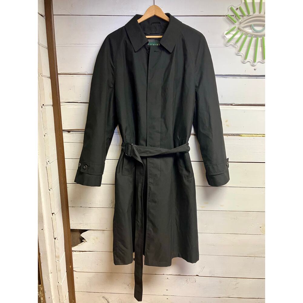 Ralph Lauren Black Trench Coat size 42R.